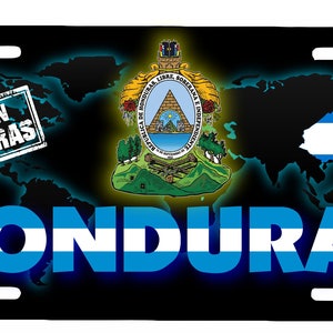 Honduras Aluminum License Plate Placa  6&quot; x 12&quot;