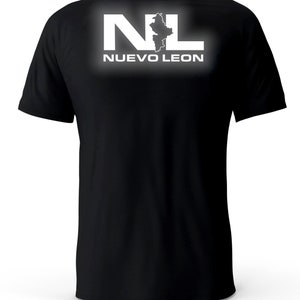 Nuevo Leon Mexico  Reflective Logo Black T-Shirt playera