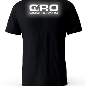 Queretaro Mexico  Reflective Logo Black T-Shirt playera