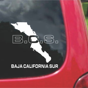 2 Pieces Baja California Sur  Mexico Outline Map  Stickers Decals 20 Colors To Choose From. U.S.A Free Shipping