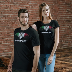 Guanajuato Mexico Eagle Flag Black T-Shirt playera Black t-shirt tshirt t shirt playera