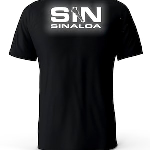 Sinaloa Mexiko Reflektierendes Logo Schwarz T-Shirt playera