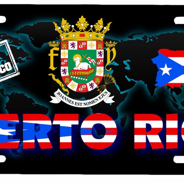 Puerto Rico Aluminum License Plate Placa  6" x 12"