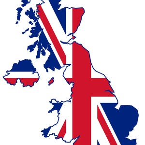 2 autocollants en vinyle avec drapeau de la carte du Royaume-Uni, couleur, résistant aux intempéries. Livraison gratuite aux États-Unis image 2