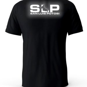 San Luis Potosi Mexico  Reflective Logo Black T-Shirt playera
