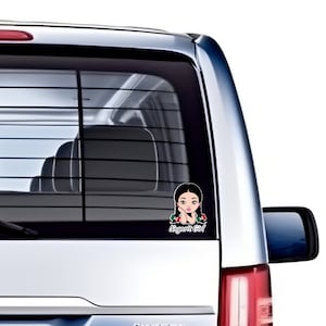 Set of 2 Nayarit Girl Mexico Cartoon Decals Stickers Full Color Weatherproof