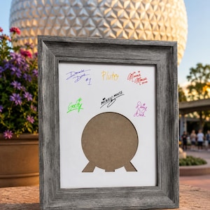 Sphere Character Signature Mat | Vacation Autograph Board | Family Travel Keepsake | Theme Park Memory Display