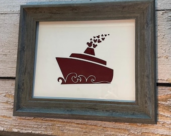 Character Autograph Ship Cut Out Photo Mat for 5x7 Photo, Autograph Photo Mat, Vacation Must Have