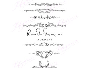 Hand-Drawn Set of Frames/Borders/Clip Art for Wedding, Scrapbooking, Craft Projects - High-Res/Vector Files