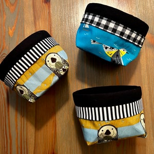Charley Harper Baskets, decorative baskets, Thread Catcher, Scrap Caddy, Pin Cushion, Catch All, storage