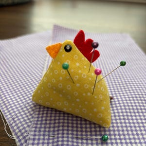 Chickens, fabric stuffed.Farm decor.Speckled, Yellow, White, black Chickens.Pincushion.Paper weight