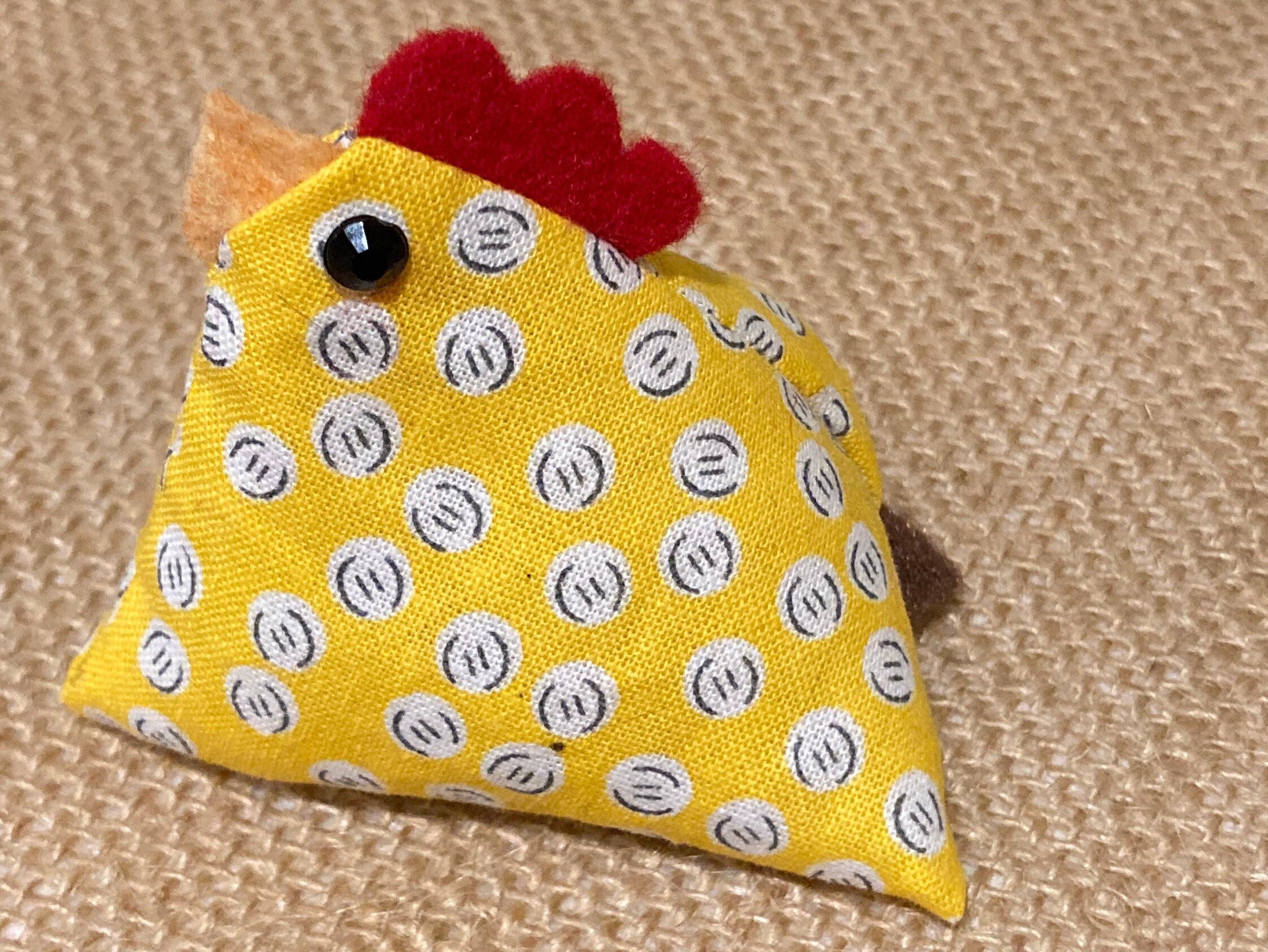 Fabric Chickens Tiny Stuffed Fabric Chickens. Polka Dot Chickens