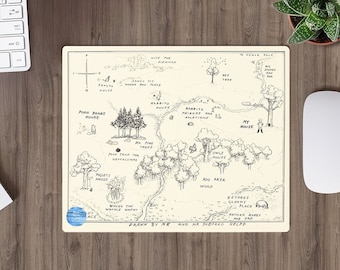 Winnie Pooh Mousepad, 100 Acre Wood Mouse Pad, 100 Aker Wood Mousepad, Gaming Mouse Pad, Non-slip Rubber base Mouse Mat