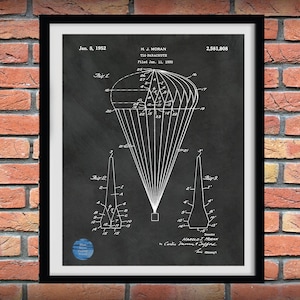 1950 T-10 Parachute Patent Print, 1952 T-10 Parachute Poster, Paratrooper Wall Art - Army Airborne Assault - Airborne Wall Art