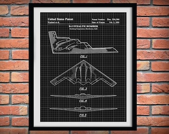 1991 B-2 Stealth Bomber Northrop Grumman Patent Print - B2 Stealth Bomber Poster - Aviation Decor - Military Fighter Plane - B2 Spirit Print