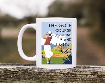 Golf Coffee Mug, The Golf Course Is Calling Coffee Mug, Lady Golfer Coffee Mug, Iconic Ladies Golf Ceramic Mug, LaQuinta Resort Golf Mug