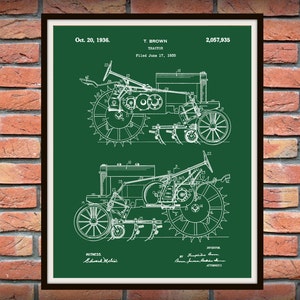 1935 John Deere B Tractor Patent Print - Poster - Agricoltura Arte - Agricoltura - Farm Equipment Patent - Farm Decor - Farmhouse Decor