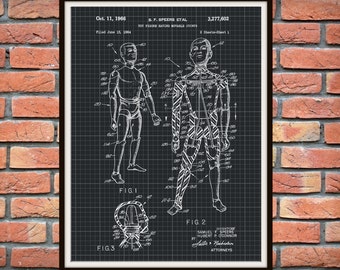 1961 GI Joe Patent Art Print, GI Joe Poster, Game Room Wall Art, Childs Room Decor - GI Joe Doll, Action Figure Doll