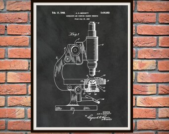 1948 Microscope Patent Print - 1948 Microscope Poster - Science Lab Wall Art - Doctors Office Art - Medical Research Decor - CDC Wall Art