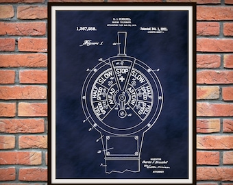 1921 Marine Telegraph Patent Print, Marine Telegraph Poster, Nautical Decor, Naval Wall Art, Marine Telegraph Blueprint, Seaman Gift Idea