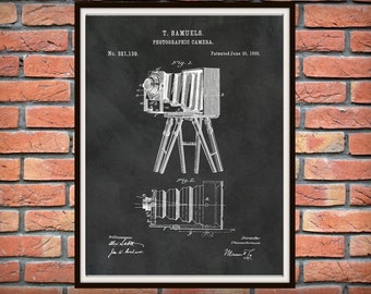 Patent 1885 Camera Designed by Thomas Samuel - Art Print - Poster Print - Wall Art - Photography - Photographic Equipment - Antique Camera