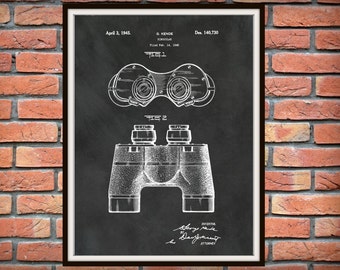 Patent 1945 Binocular - Art Print - Poster Print - Wall Art - Bird Watcher Tools - Magnifier - Binoculars