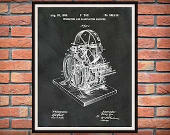 1888 Calculator Patent Print, 1889 Antique Calculator Poster, Clockwork Calculating Machine, 1889 Calculator Blueprint, Math Geek Gift