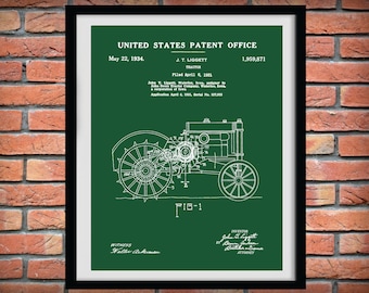 1931 John Deere Tractor Patent Print - 1931 John Deere Tractor Art Print - John Deere Poster - Farm Equipment Patent - Farmhouse Decor