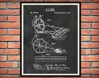 1891 Floor Sweeper Patent Print - Vacuum Cleaner Patent Print - Carpet Cleaner Poster - Janitor Art - Janitorial Decor - Home Decor