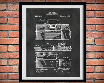 1909 Fishing Tackle Box Patent Print - Poster - Marina Art - Bass Fishing Wall Art - Angler Decor - Fisherman Decor