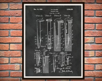 1947 Railroad Spike Patent Print - Locomotive Decor - Railway Station Decor - Railroad Decor - Train Collector Gift