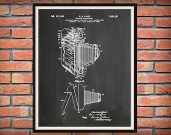 1948 Polaroid Land Camera Patent - Art Print - Poster Print - Wall Art - Photography Patent - Photographic - Photographer Wall Art