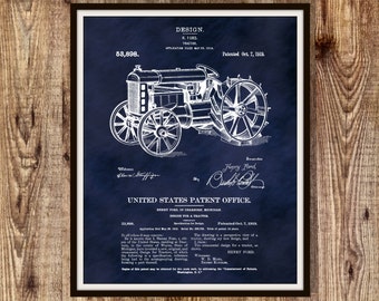1919 Ford Tractor Patent Print Invented by Henry Ford - Agriculture Art - Farming Decor - Farm Equipment Patent Print - Farmhouse Decor