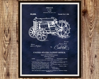 1919 Ford Tractor Patent Print Invented by Henry Ford - Agriculture Art - Farming Decor - Farm Equipment Patent Print - Farmhouse Decor