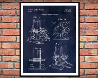 1976 Marine Rope Patent Print - Ship Rope Poster - Boat Rope Patent Print - Yacht Rope Print - Nautical Decor - Nautical Knots Print