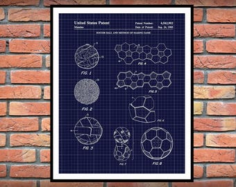 1985 Soccer Ball Patent Print - Art Print - Poster - Sports Decor - FIFA Decor - Foosball Game Ball -  Football Decor