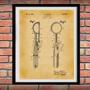 1931 Ice Cream Scoop Patent Print, Ice Cream Shop Decor, Ice Cream Scoop Blueprint, Ice Cream Lover Gift Idea, Ice Cream Invention