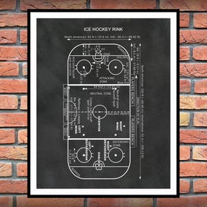 Ice Hockey Rink Diagram Vers #1 - Ice Hockey Wall Art Print - Hockey Player Decor - Hockey Poster - Hockey Gift - Ice Hockey Poster