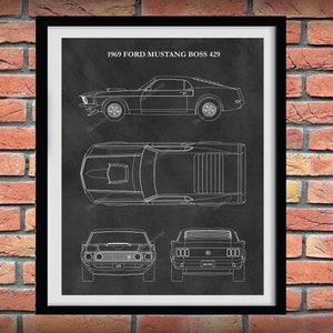 1969 Ford Mustang 429 BOSS Poster Mustang Sports Car Poster - Etsy