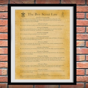 Boy Scout Law Art Print Boy Scouts of America Handbook BSA - Etsy