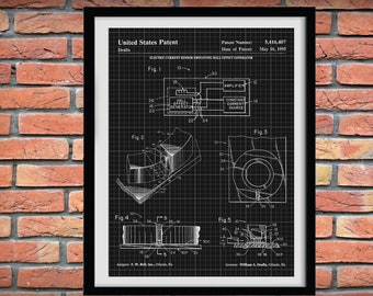 Hall Effect Generator Patent Print - 1995 Hall Effect Generator Blueprint - Technology Lab Decor - Electronics Blueprint - Semiconductor Art