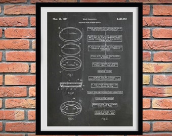 1987 Pizza Patent Print, Method for Making Pizza, Pizza Shop Decor, Pizza Lover Gift Idea, Pizza Decor, Pizza Making Instructions