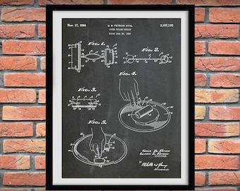 1964 Pizza Rolling Pin Patent Print, Pizza Shop Decor, Pizza Lover Gift Idea, Pizza Decor, Pizza Making Roller Blueprint, Pizza Tool Patent