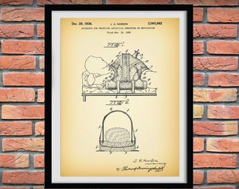 1936 Mechanical Ventilator Patent Print, Medical Ventilator Poster, Vintage Respirator Patent Print, Doctor Gift Idea, Medical Décor