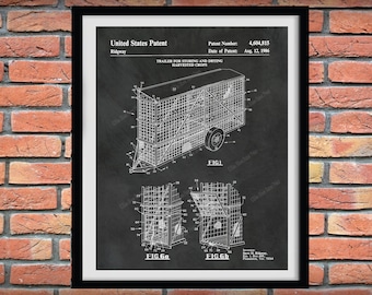 1986 Trailer for Storing and Drying Harvested Crops Patent Print, Farming Wall Art - Farm Equipment Patent - Farmhouse Decor