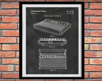 1979 Atari 2600 Console Patent Print, Atari Blueprint, Atari 2600 Video Game Drawing, Video Game Decor, Game Room Decor, Video Gamer Gift