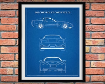 2002 Corvette C5 Art Print - Chevy Corvette C5 - Corvette Sports Car Poster - Muscle Car - Corvette Collector - 1996 - 2005 Corvette C5