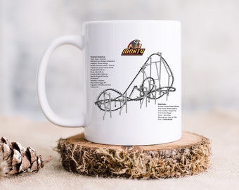 Montu Roller Coaster MUG, Roller Coaster Geek Mug Gift Idea, Montu Roller Coaster Pencil Holder Coffee Mug, Busch Gardens Roller Coaster