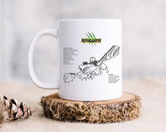 Rougarou Roller Coaster MUG, Roller Coaster Geek Mug Gift Idea, Rougarou Roller Coaster Pencil Holder Coffee Mug, Cedar Point Roller Coaster