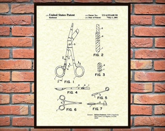 2001 Medical Instruments Patent Print - Medical Poster - Hospital Decor - Doctors Office Decor - Nurse - Emergency Room - Surgical Art